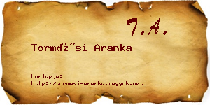 Tormási Aranka névjegykártya